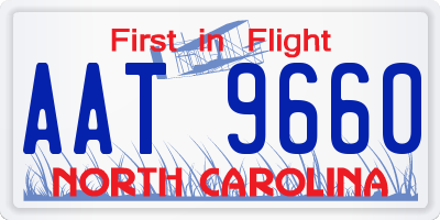 NC license plate AAT9660