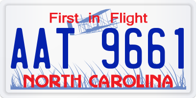 NC license plate AAT9661