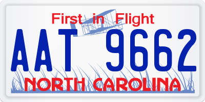 NC license plate AAT9662