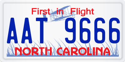 NC license plate AAT9666