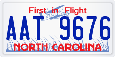 NC license plate AAT9676