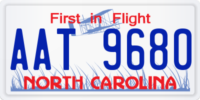 NC license plate AAT9680
