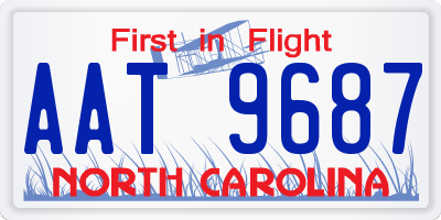 NC license plate AAT9687