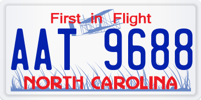 NC license plate AAT9688
