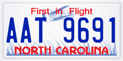 NC license plate AAT9691