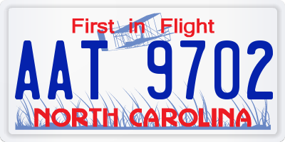 NC license plate AAT9702