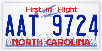 NC license plate AAT9724