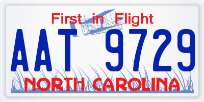 NC license plate AAT9729