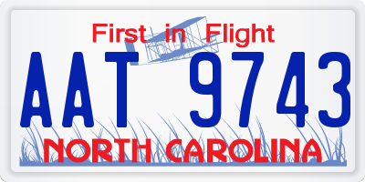 NC license plate AAT9743