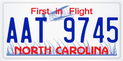 NC license plate AAT9745