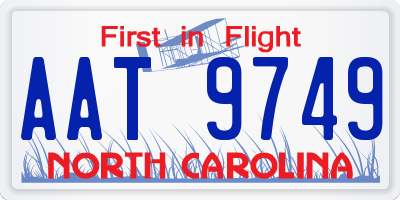 NC license plate AAT9749