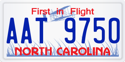 NC license plate AAT9750