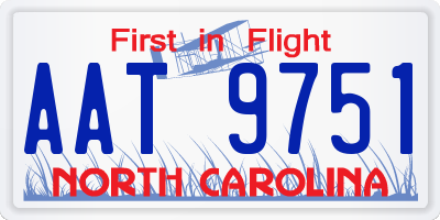 NC license plate AAT9751