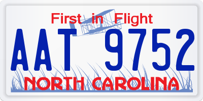 NC license plate AAT9752