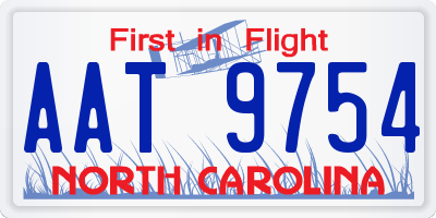 NC license plate AAT9754
