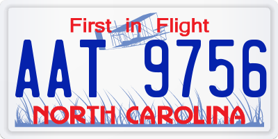 NC license plate AAT9756