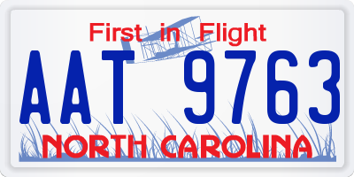 NC license plate AAT9763