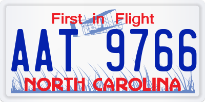 NC license plate AAT9766