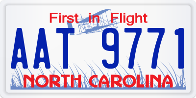 NC license plate AAT9771