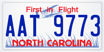 NC license plate AAT9773