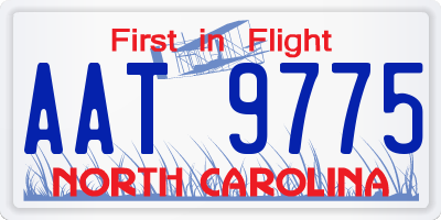 NC license plate AAT9775