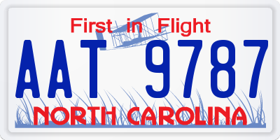 NC license plate AAT9787