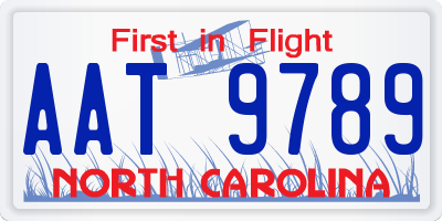 NC license plate AAT9789