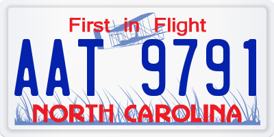 NC license plate AAT9791