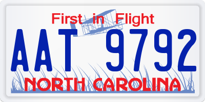 NC license plate AAT9792