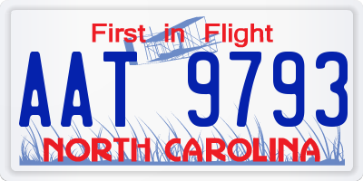 NC license plate AAT9793