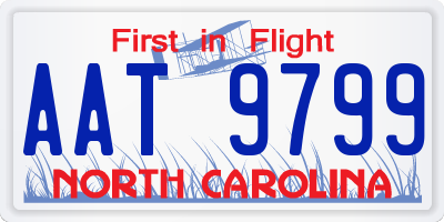 NC license plate AAT9799