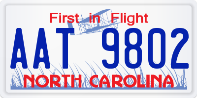 NC license plate AAT9802