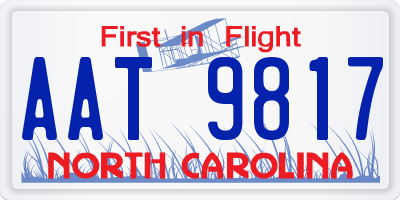 NC license plate AAT9817