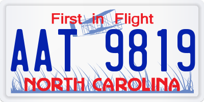 NC license plate AAT9819