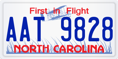 NC license plate AAT9828