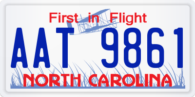 NC license plate AAT9861
