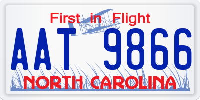 NC license plate AAT9866