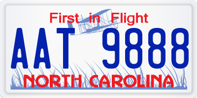 NC license plate AAT9888