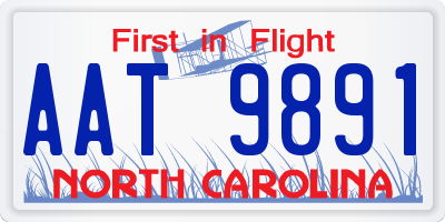 NC license plate AAT9891