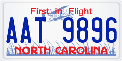 NC license plate AAT9896