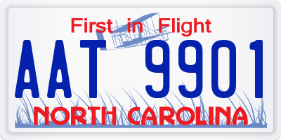 NC license plate AAT9901