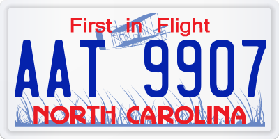 NC license plate AAT9907