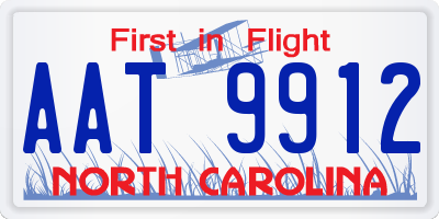 NC license plate AAT9912