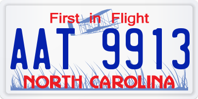 NC license plate AAT9913