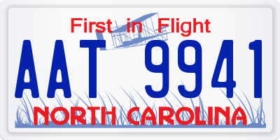 NC license plate AAT9941