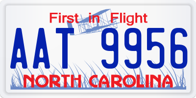 NC license plate AAT9956