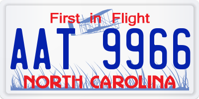 NC license plate AAT9966