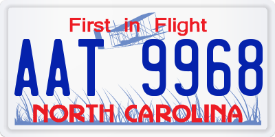 NC license plate AAT9968