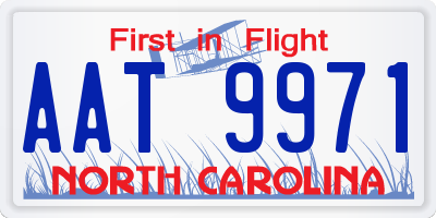 NC license plate AAT9971
