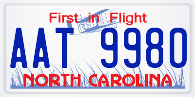 NC license plate AAT9980